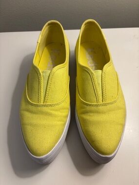 Keds Yellow Platform Canvas Slip-On Sneakers - 7